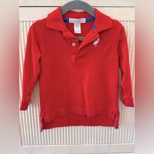 The Beaufort Bonnet Prim and Proper polo in red, size 12-18M